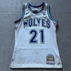 Kevin Garnett Minnesota Timberwolves Jersey Adult S White Mitchell & Ness NEW